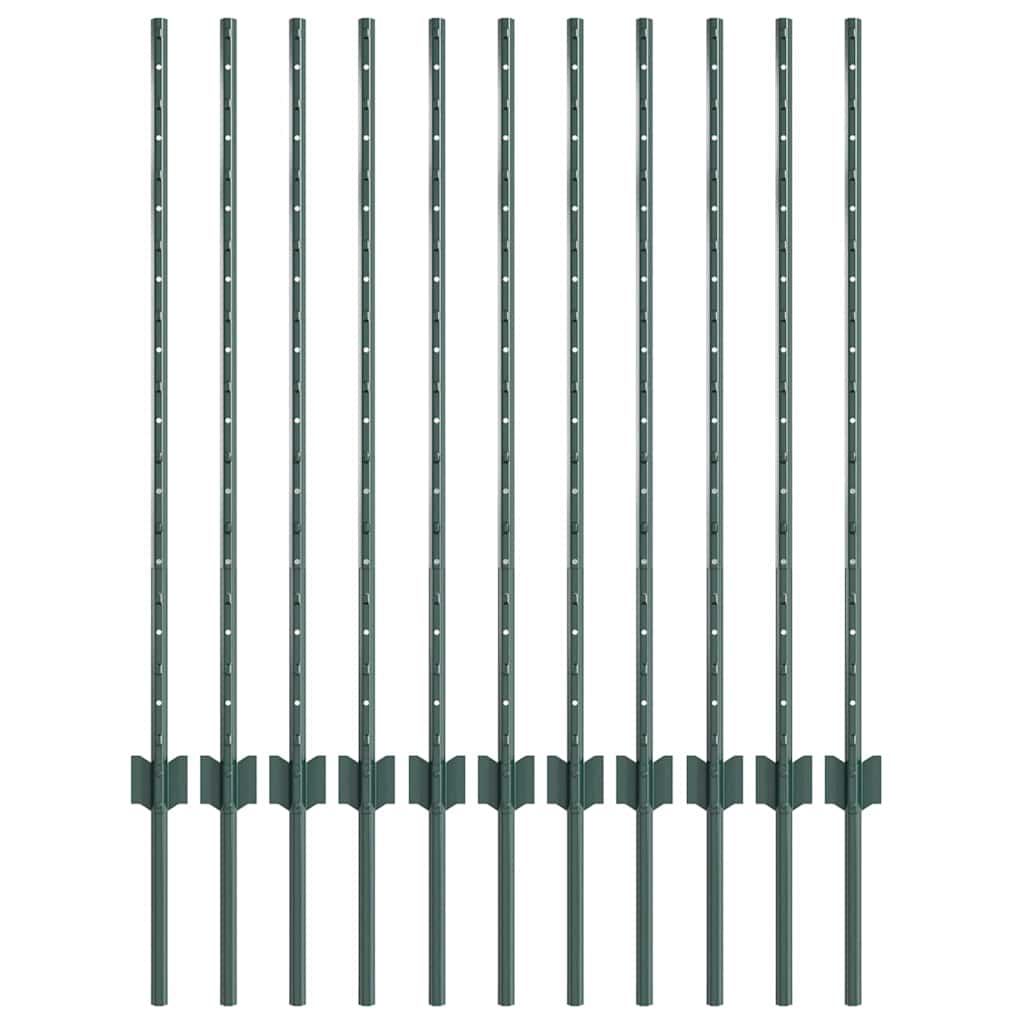 Palo per recinzione interrato 140 cm Verde - Set 11 pezzi