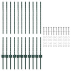 Palo per recinzione interrato 140 cm Verde - Set 11 pezzi