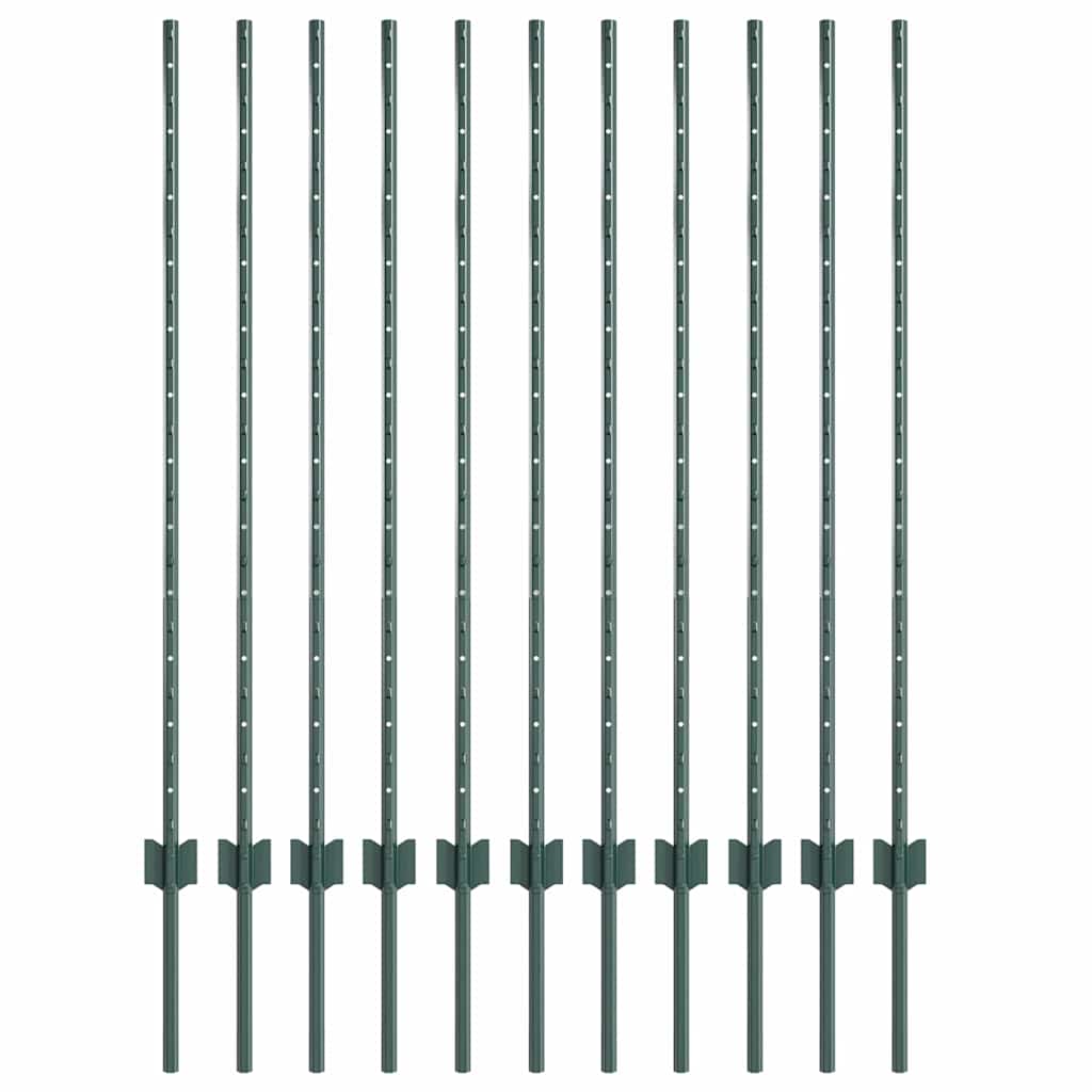 Palo per recinzione interrato Verde 160 cm - Set 11 pezzi
