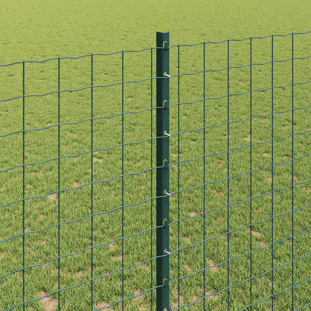 Palo per recinzione interrato 5 pezzi acciaio verniciato verde 180 cm