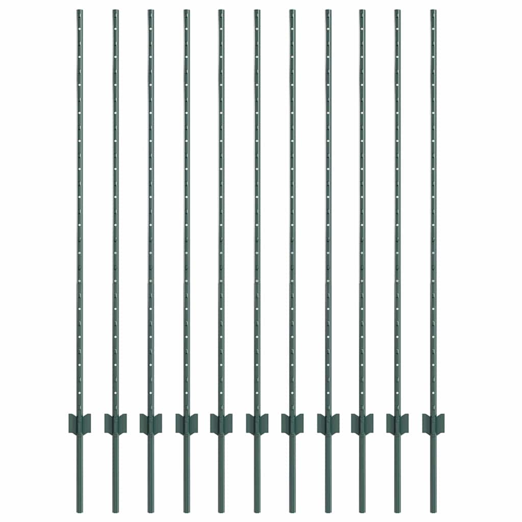 Palo per recinzione interrato Verde 180 cm - Set 11 pezzi
