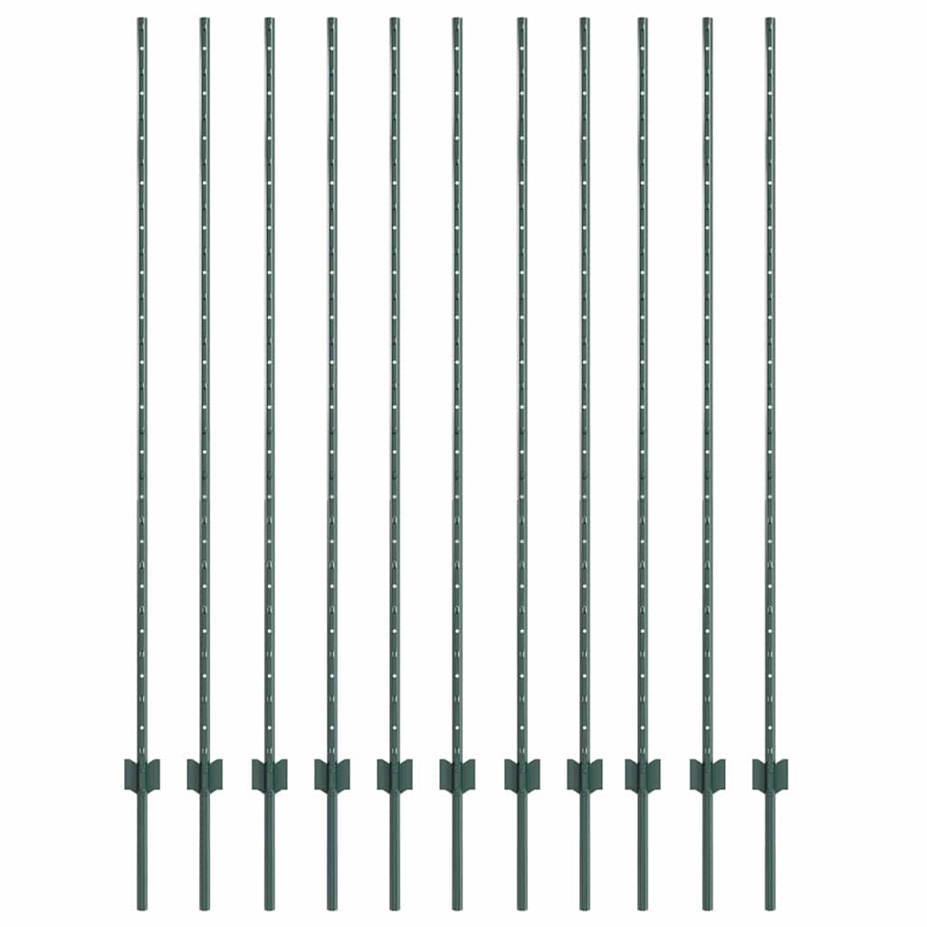 Palo per recinzione interrato 200 cm Verde - Set 11 pezzi