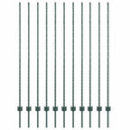 Palo per recinzione interrato 200 cm Verde - Set 11 pezzi