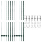 Palo per recinzione interrato 200 cm Verde - Set 11 pezzi