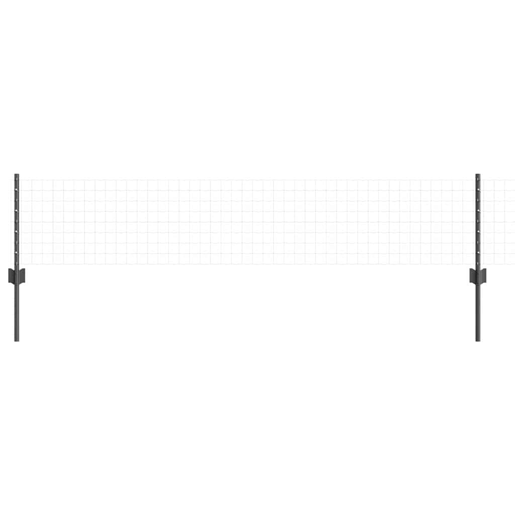 Palo per recinzione interrato in acciaio verniciato 80 cm grigio - Set 5 pezzi
