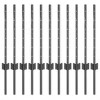 Palo per recinzione interrato in acciaio verniciato Grigio 100 cm - Set 11 pezzi