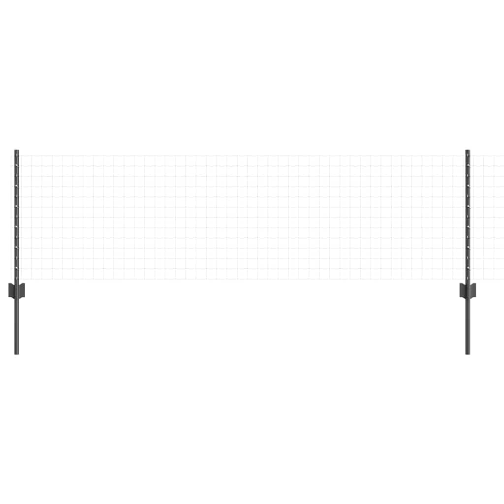 Palo per recinzione interrato in acciaio verniciato Grigio 100 cm - Set 11 pezzi