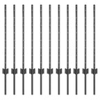 Palo per recinzione interrato acciaio verniciato grigio 120 cm - Set 11 pz