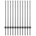 Palo per recinzione interrato acciaio verniciato grigio 140 cm - Set 11 pezzi