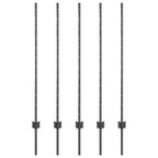 Palo per recinzione interrato acciaio grigio 160 cm - Set 5 pezzi