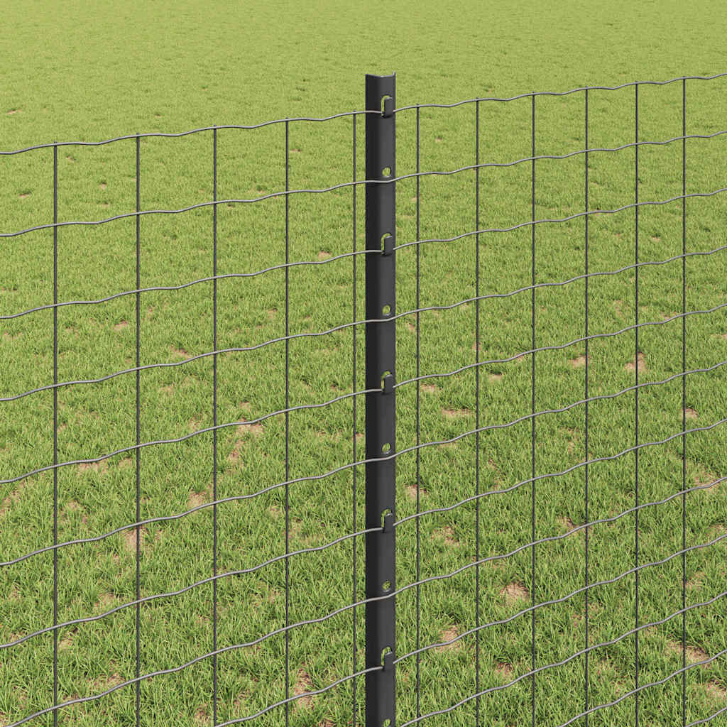 Palo per recinzione interrato acciaio grigio 180 cm - Set 11 pezzi