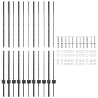 Palo per recinzione interrato acciaio grigio 180 cm - Set 11 pezzi