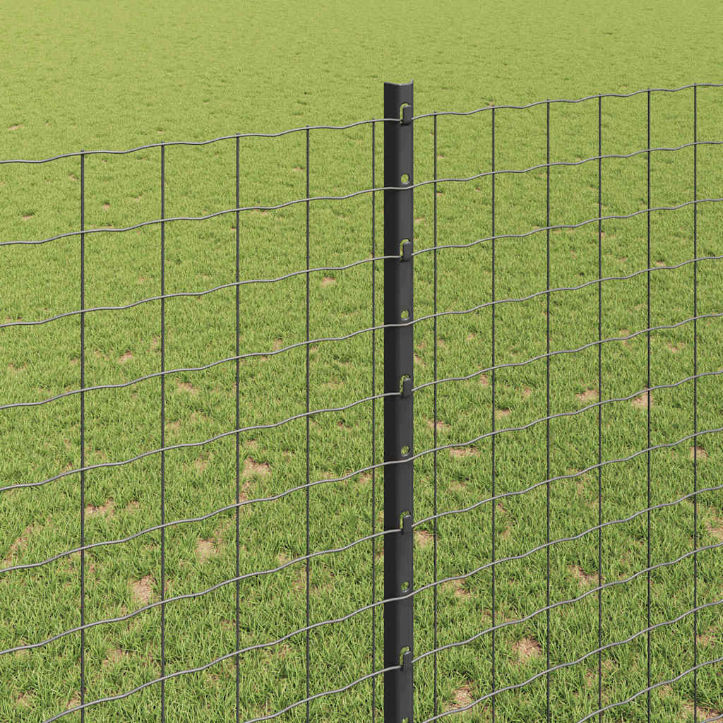 Palo per recinzione interrato 5 pezzi acciaio grigio 200 cm