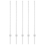 Palo per recinzione interrato in acciaio 160 cm argento - Set 5 pezzi