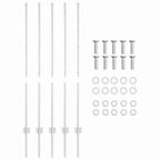 Palo per recinzione interrato in acciaio 160 cm argento - Set 5 pezzi