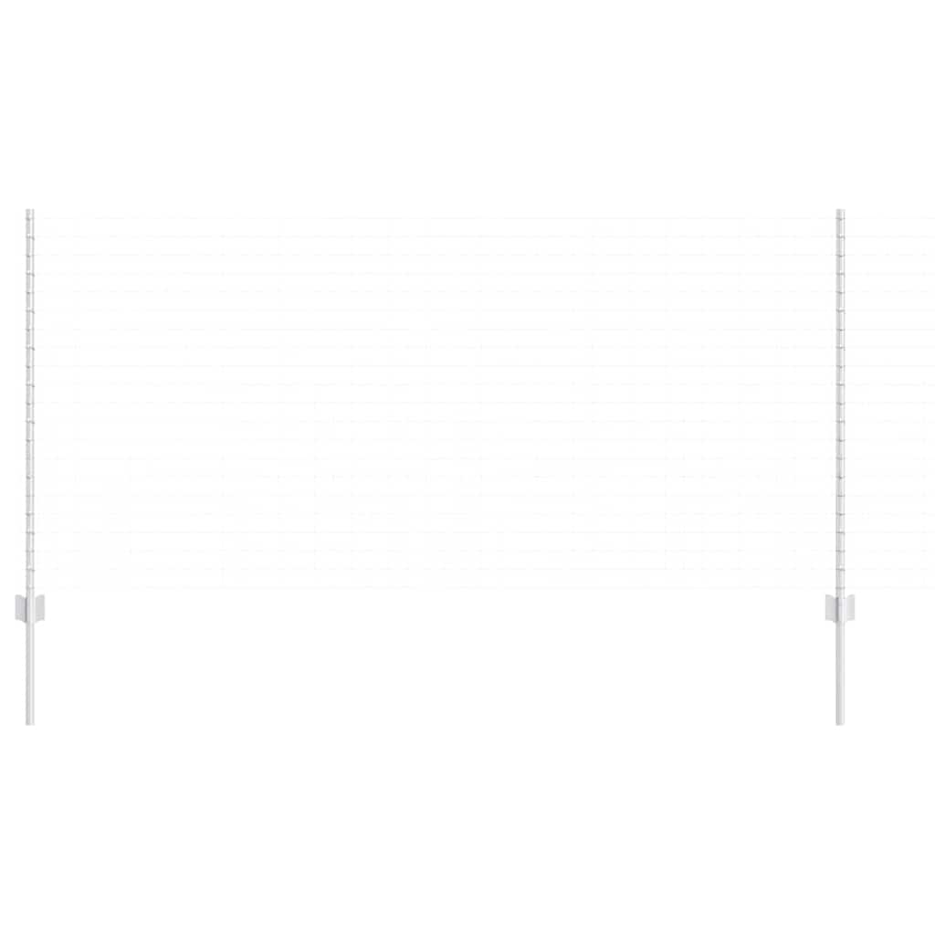 Palo per recinzione interrato in acciaio 160 cm argento - Set 5 pezzi