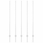 Palo per recinzione interrato acciaio Argento 200 cm - Set 5 pezzi
