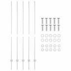 Palo per recinzione interrato acciaio Argento 200 cm - Set 5 pezzi