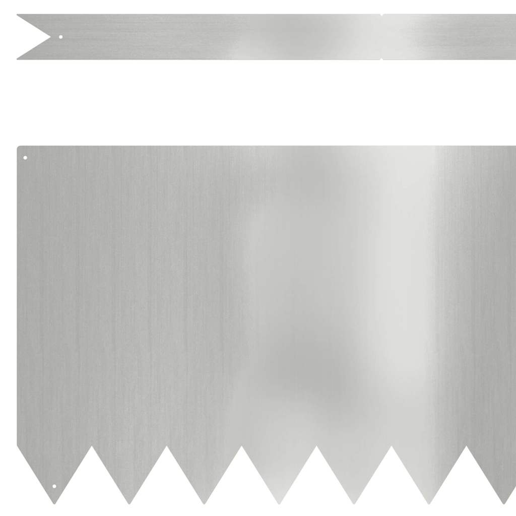 Bordura per Prato 30 pezzi Argento Acciaio Zincato 100 x 30 cm