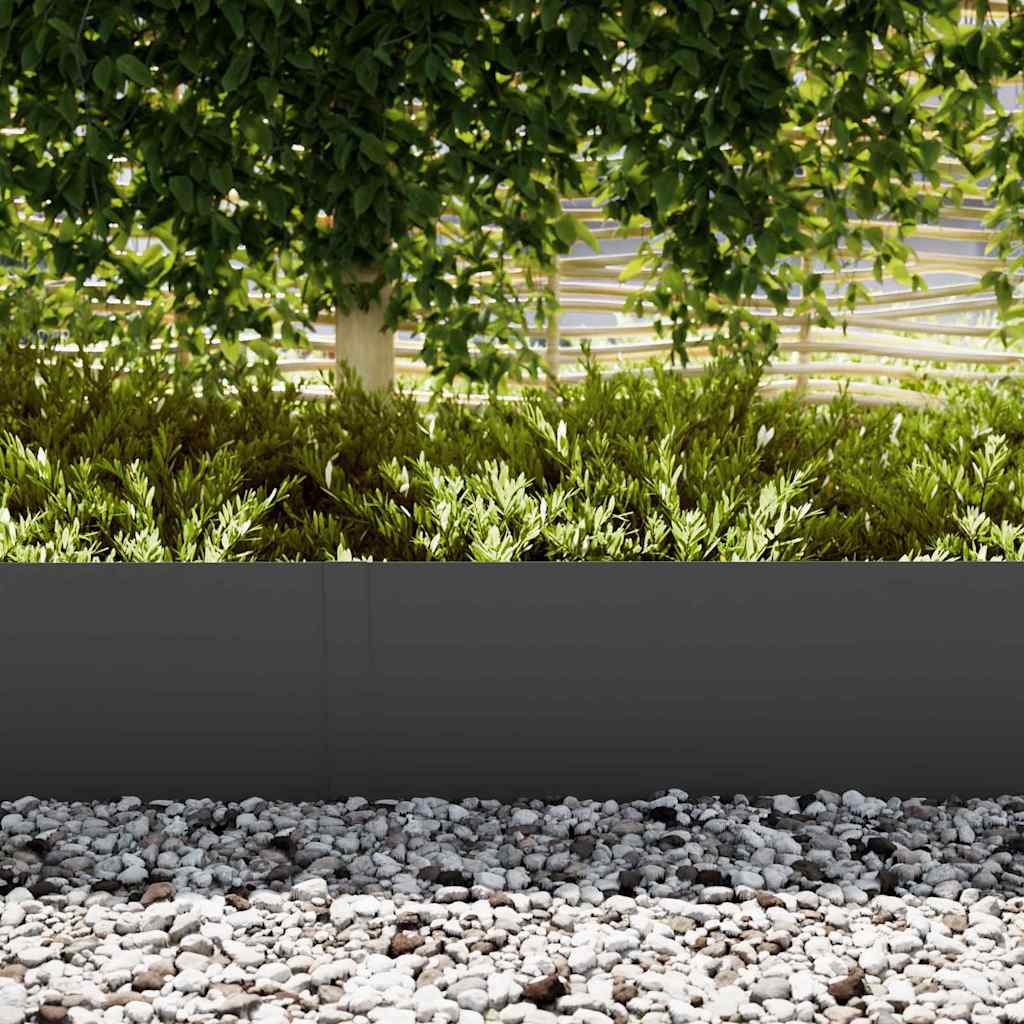 Bordura per Prato 50 pezzi Nero 100 x 30 cm - Acciaio laminato a freddo