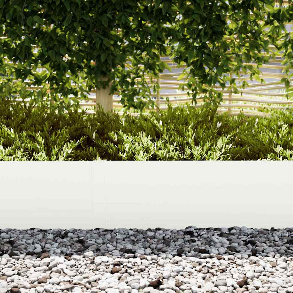 Bordura per Prato 50 pezzi Bianco Acciaio 100 x 30 cm