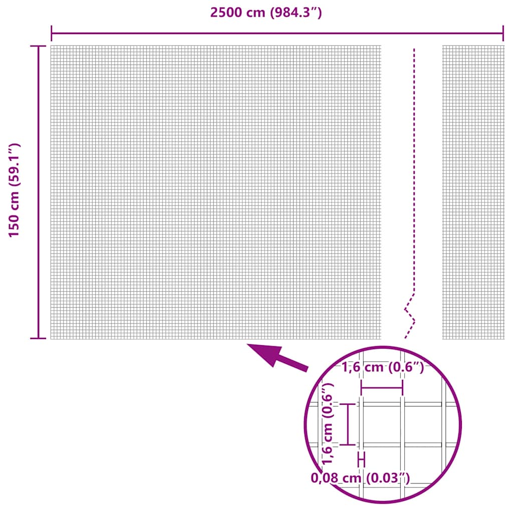 Recinzione in Rete Saldata Grigio 2500x150 cm