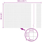 Recinzione Euro Grigio 1,6 x 10 m Ferro rivestito in PVC