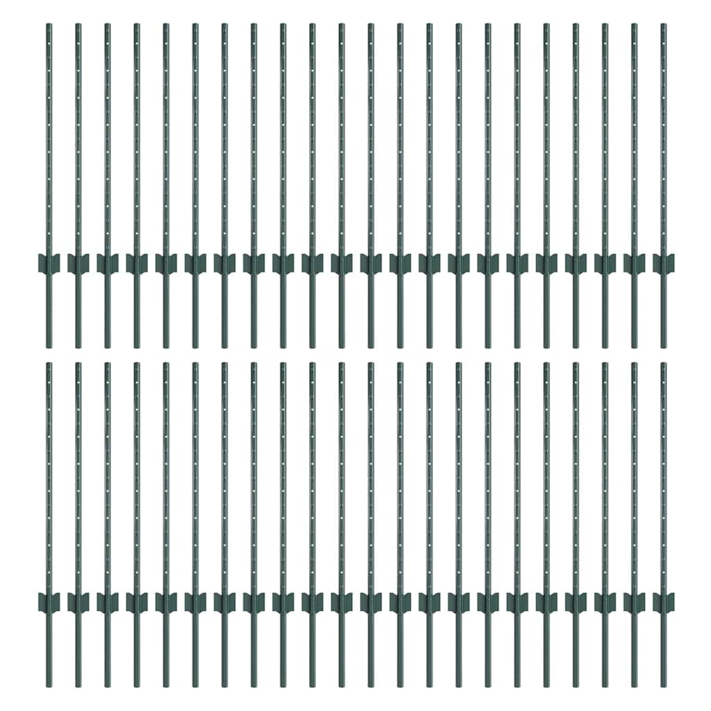 Palo per recinzione interrato 120 cm Verde - Set 44 pezzi