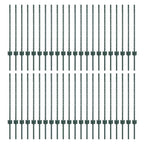 Palo per recinzione interrato 120 cm Verde - Set 44 pezzi