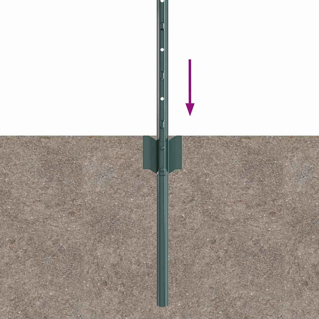 Palo per recinzione interrato 120 cm Verde - Set 44 pezzi