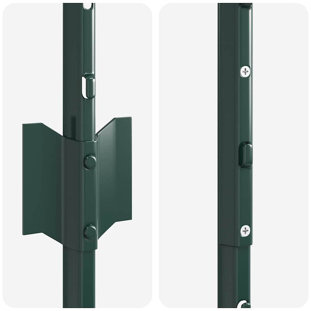 Palo per recinzione interrato 22 pz Verde 140 cm Acciaio verniciato