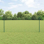 Palo per recinzione interrato 22 pz Verde 140 cm Acciaio verniciato