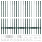 Palo per recinzione interrato 22 pz Verde 140 cm Acciaio verniciato
