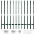 Palo per recinzione interrato 22 pz Verde 160 cm Acciaio