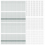 Palo per recinzione interrato 44 pezzi Verde 180 cm