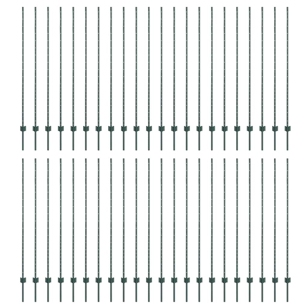 Palo per recinzione interrato 44 pz Verde 200 cm