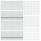 Palo per recinzione interrato 44 pz Verde 200 cm