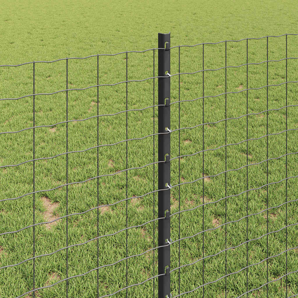 Palo per recinzione interrato 22 pezzi acciaio grigio 140 cm