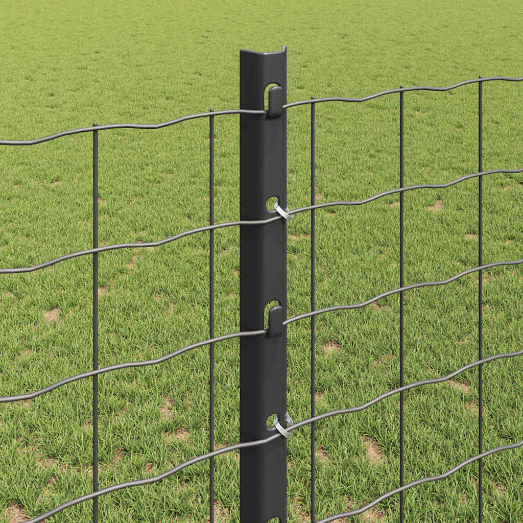 Palo per recinzione interrato 44 pezzi Grigio 160 cm acciaio