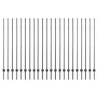 Palo per recinzione interrato acciaio grigio 200 cm - Set 22 pezzi
