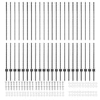 Palo per recinzione interrato acciaio grigio 200 cm - Set 22 pezzi