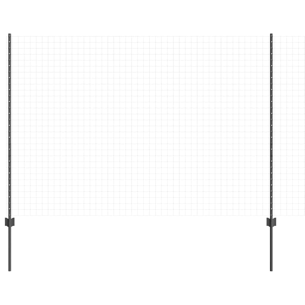 Palo per recinzione interrato acciaio grigio 200 cm - Set 22 pezzi