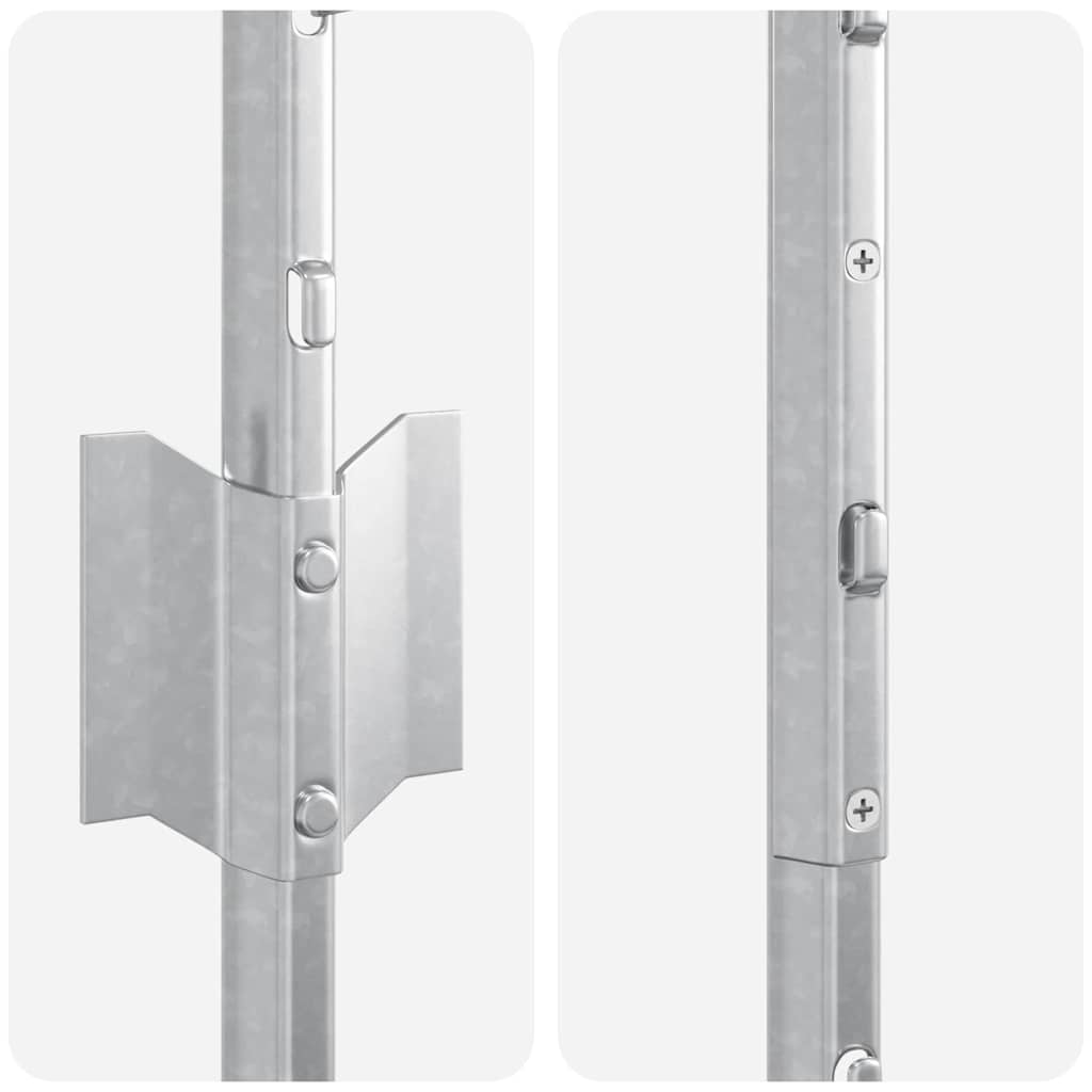 Palo per recinzione interrato 44 pezzi Argento 140 cm