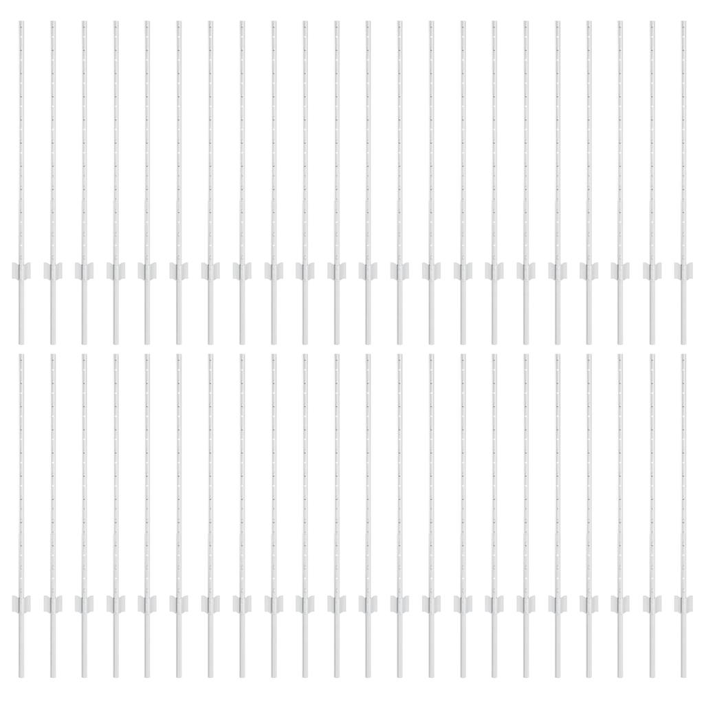 Palo per recinzione interrato 44 pezzi Argento 140 cm