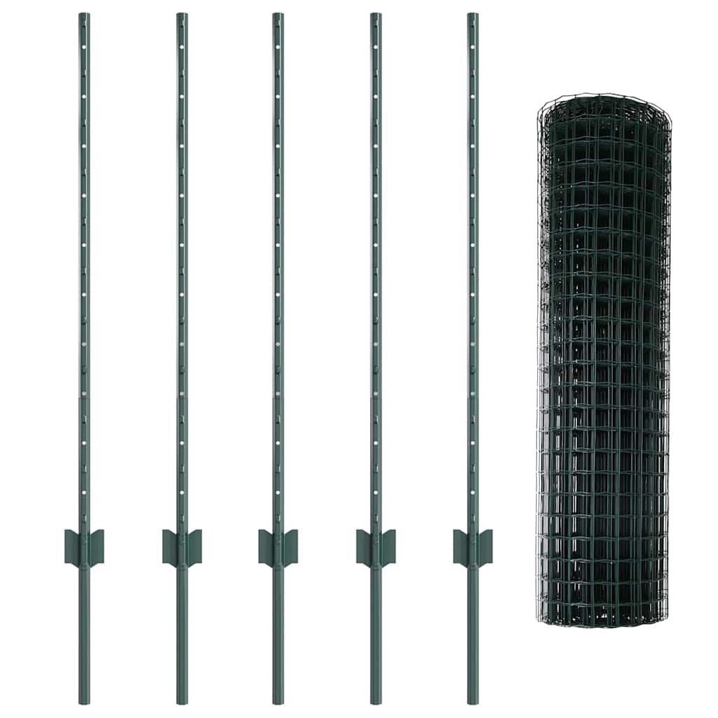 Recinzione in Rete Saldata Acciaio PVC Verde 10 x 1 m