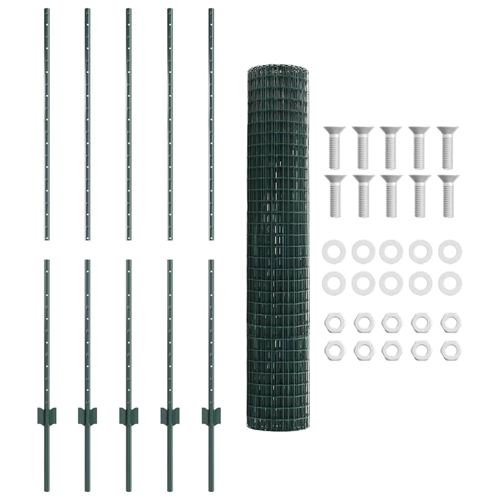Recinzione in Rete Saldato 10 x 1,4 m - Acciaio Rivestito PVC Verde