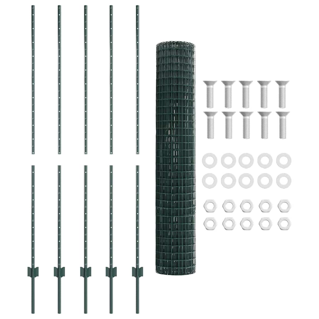 Recinzione in Rete Saldata 10 x 1,6 m - Acciaio Rivestito PVC Verde