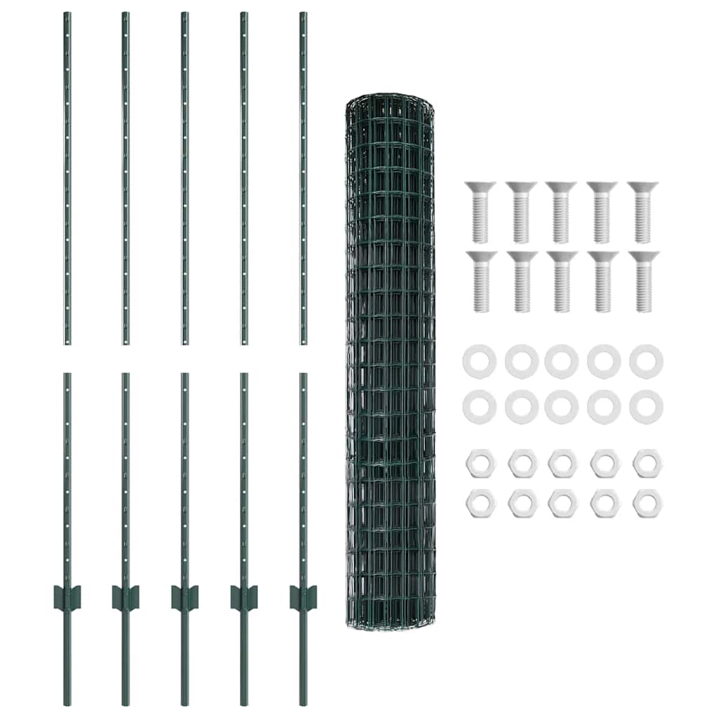 Recinzione in Rete Saldata 10 x 1,4 m - Acciaio Rivestito PVC Verde