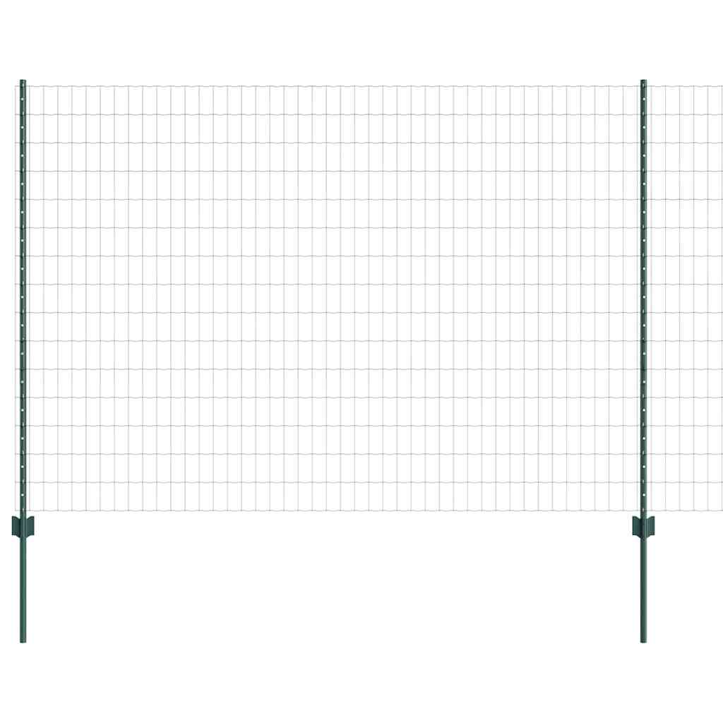 Recinzione in Rete Saldato 10 x 1,5 m Verde Acciaio PVC