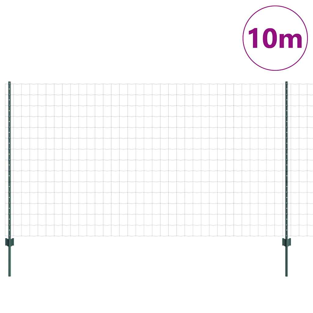 Recinzione in Rete Saldata 10 x 1,4 m Verde Acciaio Rivestito PVC